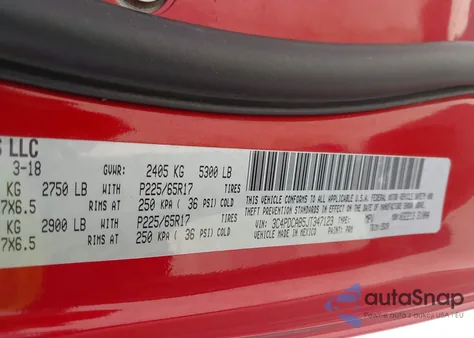 2018 Dodge Journey Se from USA, damaged, VIN 3C4PDCAB5JT347123